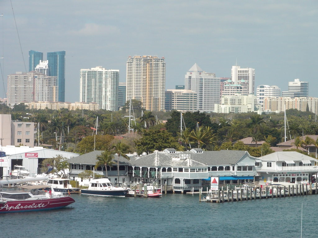 Fort Lauderdale skyline along the water